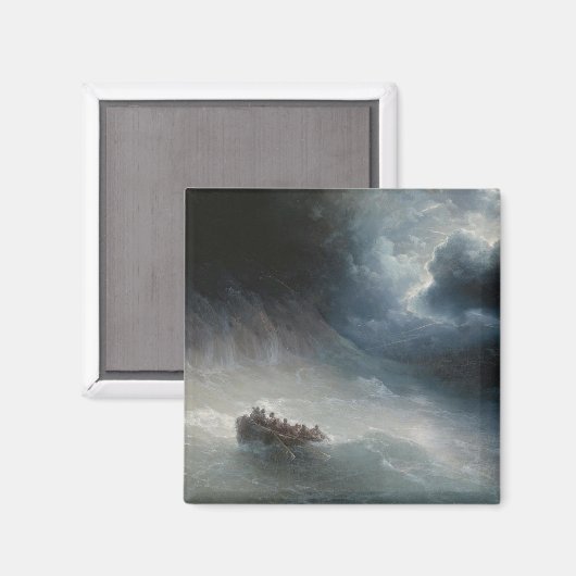 Der Zorn der Meere (von Ivan Aivazovsky) Magnet (Vorderseite/Rückseite)