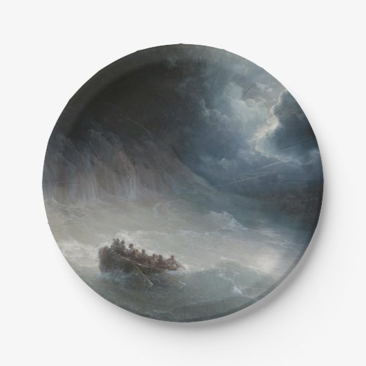 Der Zorn der Meere (von Ivan Aivazovsky) Pappteller (Vorderseite)