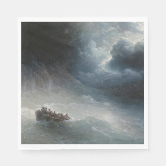 Der Zorn der Meere (von Ivan Aivazovsky) Serviette (Vorderseite)
