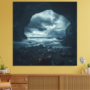 Der Zorn der Natur in Stone Gerahmt Leinwanddruck