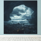 Der Zorn der Natur in Stone Gerahmt Leinwanddruck (Insitu (Holzboden))