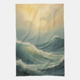 Der Zorn des Ozeans in der Morgendämmerung Geschirrtuch