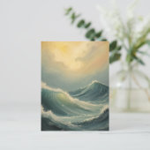 Der Zorn des Ozeans in der Morgendämmerung Postkarte (Stehend Vorderseite)