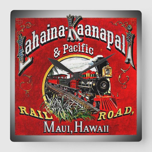 Der Zuckerrohr-Zug mit Baldwin Lokomotiven Quadratische Wanduhr (Vorderseite)