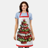 Der Zuckerstangen-Weihnachtsbaum  Schürze (Getragen)