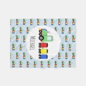 Der Zug-Muster des Jungen mit Namenskindern Fleecedecke (Vorderseite (Horizontal))