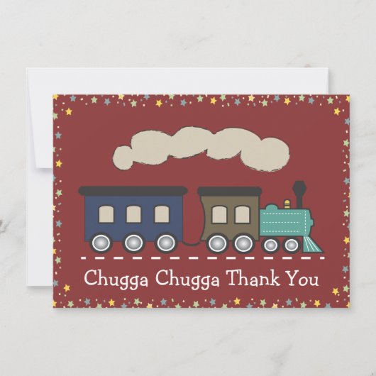 Der Zug-Party des Kindes danken Ihnen Dankeskarte (Vorderseite)