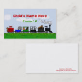 Der Zug-Telefonkarte der Kinder Telefonnummerkarte (Vorne/Hinten)