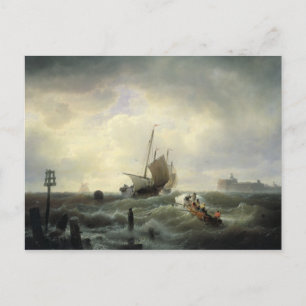 Der Zugang zum Hafen von Hellevoetsluys Postkarte