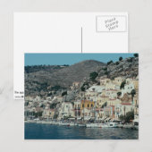 Der Zugang zum Hafen von Symi Island, Dodecan Postkarte (Vorne/Hinten)