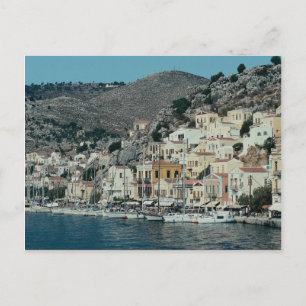 Der Zugang zum Hafen von Symi Island, Dodecan Postkarte