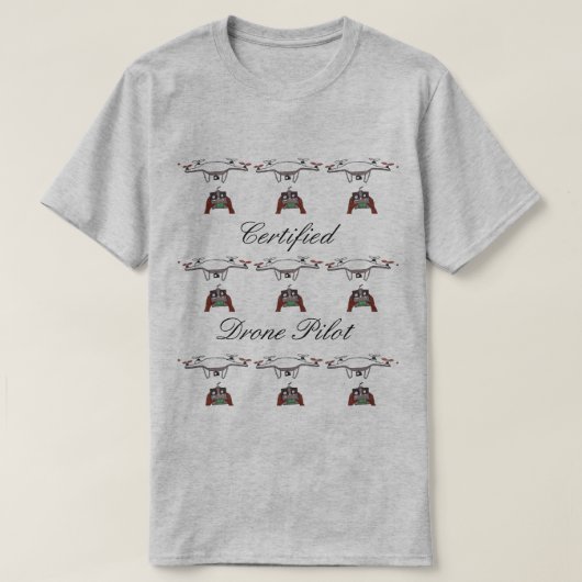 Der zugelassene Drohne-PilotT - Shirt (Design vorne)
