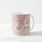 Der zukünftige Name Frau-Rose Gold Glitter Kaffeetasse (VorderseiteRechts)