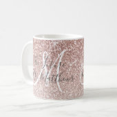 Der zukünftige Name Frau-Rose Gold Glitter Kaffeetasse (Vorderseite Links)