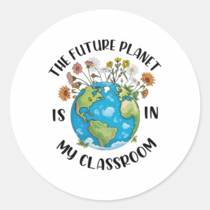 Der zukünftige Planet ist in meinem Klassenzimmer Runder Aufkleber