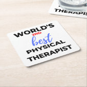 Der zweitbeste Physiotherapeut der Welt 2 Rechteckiger Pappuntersetzer (angewinkelt)