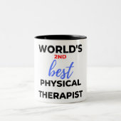 Der zweitbeste Physiotherapeut der Welt 2 Zweifarbige Tasse (Mittel)