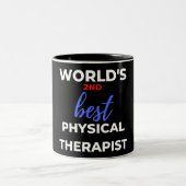 Der zweitbeste Physiotherapeut der Welt Zweifarbige Tasse (Mittel)