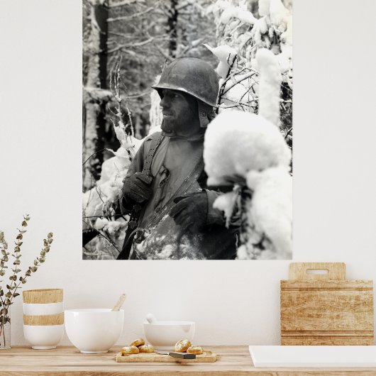 Der Zweite Weltkrieg Amerikas Soldat in Bastogne Poster (Küche)