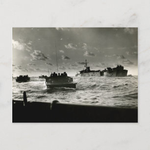 Der Zweite Weltkrieg - Angriff der US-Marines Iwo  Postkarte