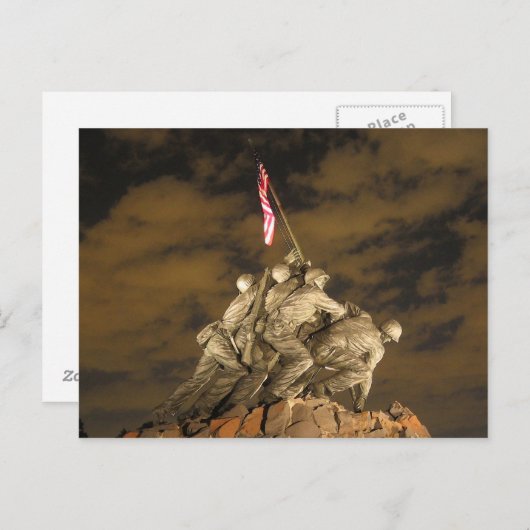 Der Zweite Weltkrieg: Das Jima-Gedenkmal Arlington Postkarte (Vorne/Hinten)