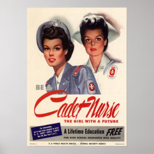 Der Zweite Weltkrieg ist eine Krankenschwester Poster