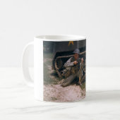 Der Zweite Weltkrieg Soldat kniet mit Garand Rifle Kaffeetasse (Vorderseite Links)