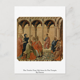 Der Zwölfjährige Jesus im Tempel von Duccio Postkarte