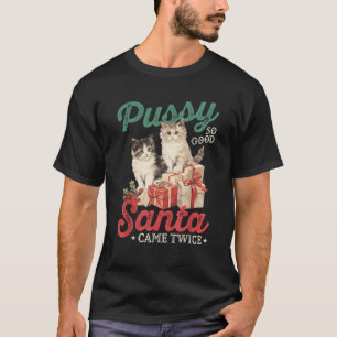 Derb-weihnachtliche Katzengrafik Lustiger Gag-Stre T-Shirt