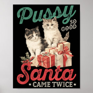 Derb Weihnachtskatze Grafik Lustig Gag Streich Hum Poster