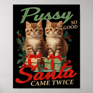 Derb Weihnachtskatze Unanständig Lustig Gag Streic Poster
