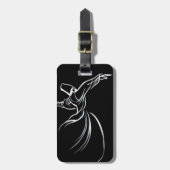 Derbische Linie Zeichnend Kalligrapie-Stil in Weiß Gepäckanhänger (Vorderseite vertikal)