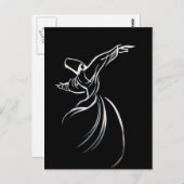 Derbische Linie Zeichnend Kalligrapie-Stil in Weiß Postkarte (Vorne/Hinten)