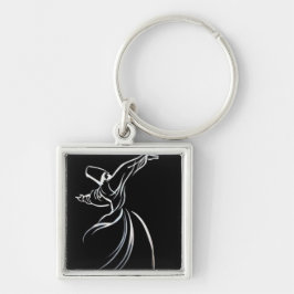 Derbische Linie Zeichnend Kalligrapie-Stil in Weiß Schlüsselanhänger