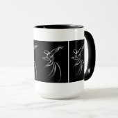 Derbische Linie Zeichnend Kalligrapie-Stil in Weiß Tasse (VorderseiteRechts)