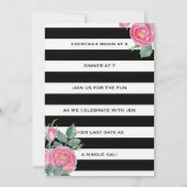 Derby Bachelorette, Schwarz/Gold/Rosen, für die Ro Einladung (Rückseite)