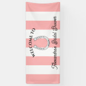 Derby Brautparty Pink Stripes Horseshoe Willkommen Banner (Vertikal)