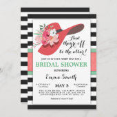 Derby Bridal Shower Invitation Weh a Hat Horse Einladung (Vorne/Hinten)