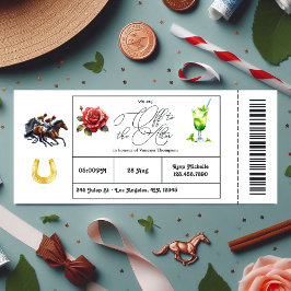 Derby Day "Off to Altar" Brautparty Ticket Einladung