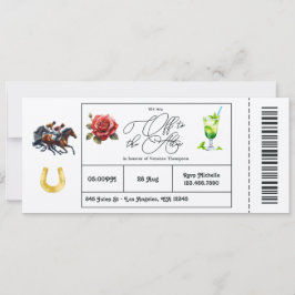 Derby Day "Off to Altar" Brautparty Ticket Einladung