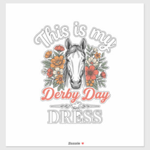 Derby Day Pferd Blumen Vintage Hemd Design Aufkleber