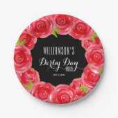 Derby Day Rote Rosen Pappteller (Vorderseite)