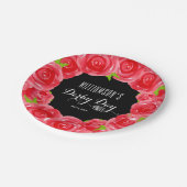 Derby Day Rote Rosen Pappteller (Schrägansicht)