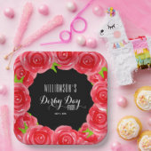 Derby Day Rote Rosen Pappteller (Party)