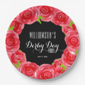Derby Day Rote Rosen Pappteller (Vorderseite)
