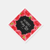 Derby Day Rote Rosen Serviette (Ecke)