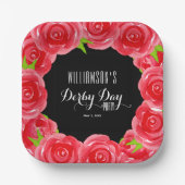 Derby Day Rote Rosen Square Pappteller (Vorderseite)