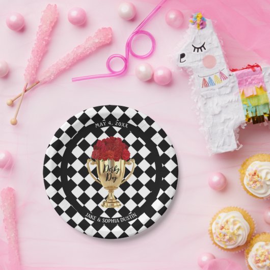 Derby Day Trophy and Roses Pappteller (Party)