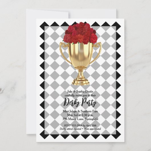 Derby Day Trophy und Rose Einladung (Vorderseite)