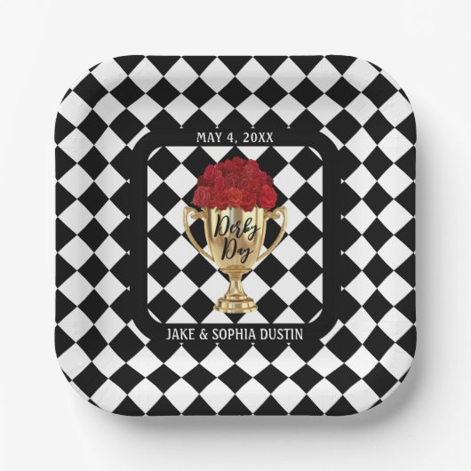 Derby Day Trophy und Rosen Pappteller (Vorderseite)